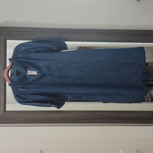 TALBOTS DENIM/CHAMBRAY/TENCEL FEEL NWT PETITE DRESS Nwot sm